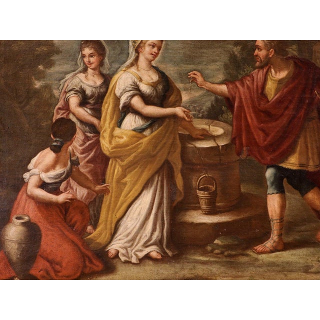 Rebecca at the Well Pietro Da Cortona, 1700s, Oil on Canvas For Sale - Image 11 of 16