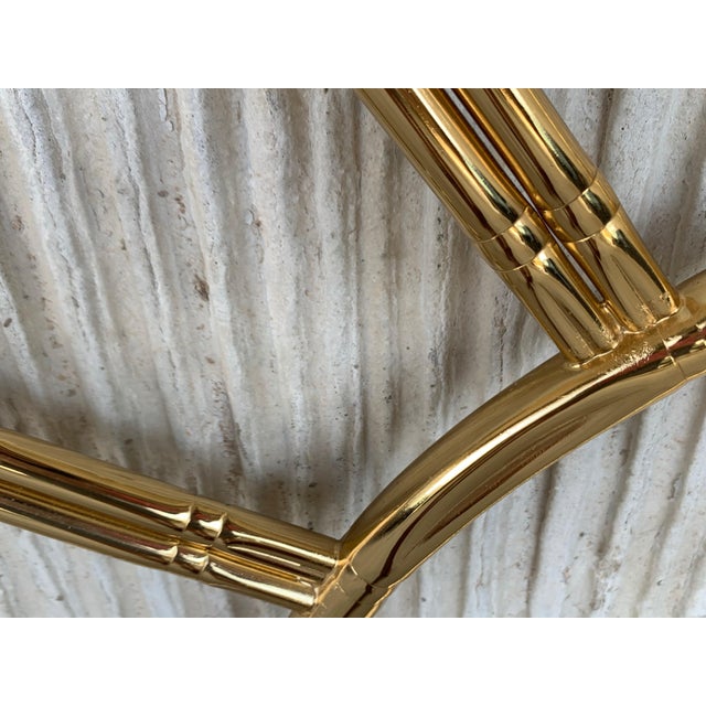 Mid-Century Modern Italian Faux Bamboo Gilt Metal Queen Headboard For Sale - Image 13 of 18