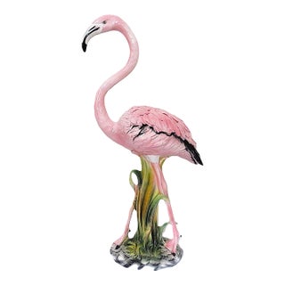 33" Large Pink Flamingo Ceramiche Boxer Italian Statue Sculpture For Sale