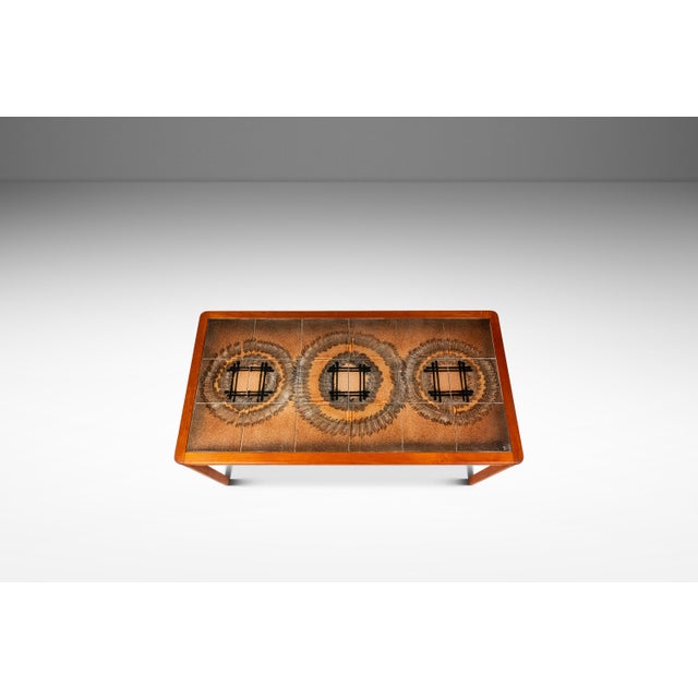 Johannes Andersen Danish Mid-Century Modern Coffee Table in Teak W/ Ceramic Tile Mosaic Inlay by Johannes Andersen, Denmark, C. 1970's For Sale - Image 4 of 18