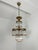 Art Deco 4-Light Chandelier in Brass and Glass, 1940s For Sale - Image 4 of 8