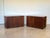 Pair of 1980s Bernini sideboards, walnut frame, sliding shelves, they can be kept separate or brought together to create a...