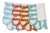 Misette Jardin Embroidered Linen Scalloped Stripe Napkins, Set of 4 For Sale