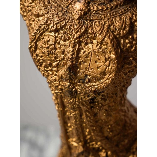 Golden Statuette of Thai Dancer For Sale - Image 9 of 11