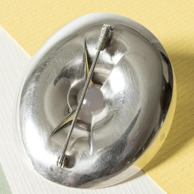 1960s Silver and Chalcedony Brooch from Elis Kauppi, 1964 For Sale - Image 5 of 6