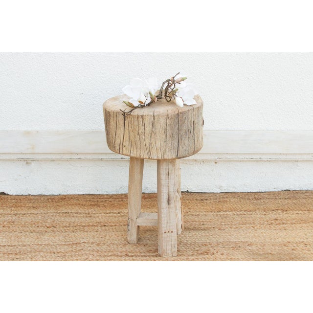 Sun Bleached Log Wood Pedestal Table For Sale In Los Angeles - Image 6 of 6