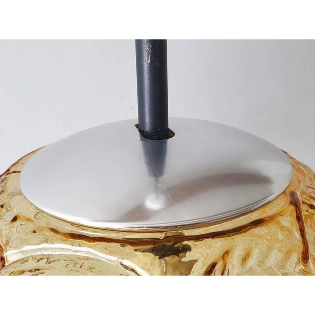 Orange Vintage Pendant Light in Glass & Steel from Erco, 1960s For Sale - Image 8 of 13