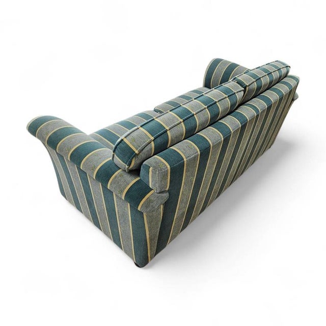 Striped Club Sofa, 1980s For Sale - Image 4 of 5