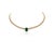 Metal Genuine Emerald and Diamond Curb Chain Choker Necklace in 18k Solid Yellow Gold For Sale - Image 7 of 9