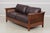 Mission Stickley Mission Oak Burgundy Leather Sofa For Sale - Image 3 of 18