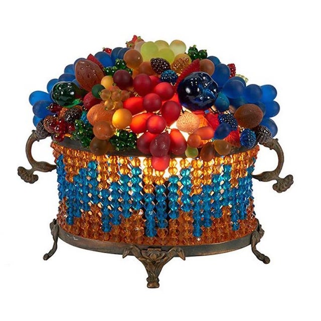 Czech Fruit Glass Table Lamp Chairish