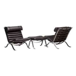 Ari Chairs and Ottoman by Arne Norell for Arne Norell AB, 1965, Set of 3 For Sale