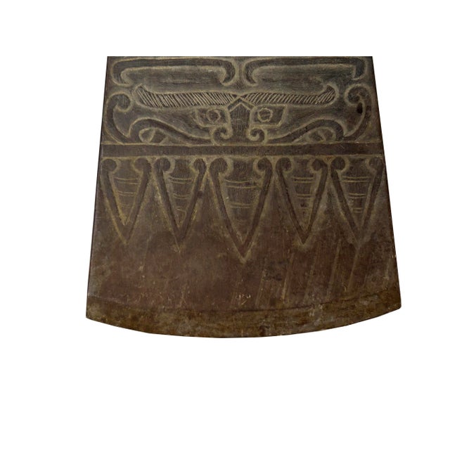 Oriental Stone Ritual Mythical Motif Carving Display Plaque Art For Sale - Image 9 of 10