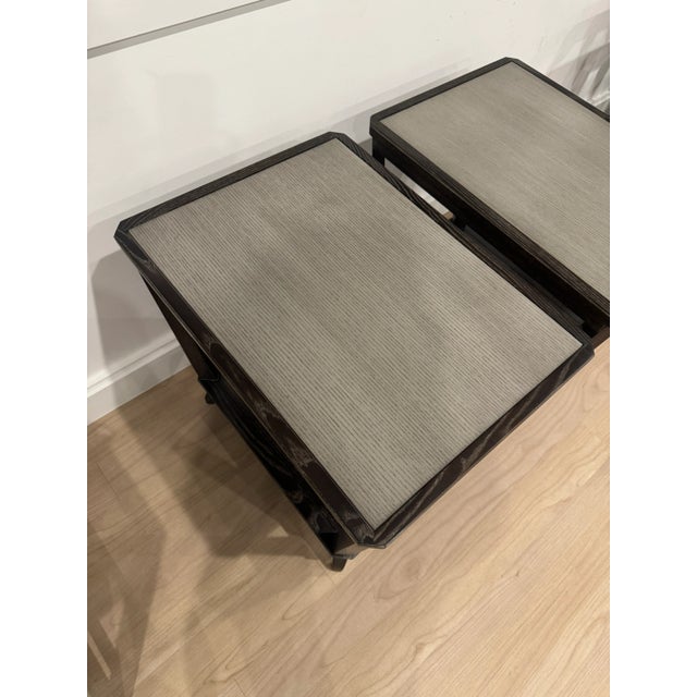 Light Gray Pair of Rye Rectangular Side Tables by Hickory Chair For Sale - Image 8 of 12
