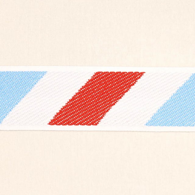 Schumacher Schumacher Airmail I Indoor/Outdoor Tape, Red & Blue For Sale - Image 4 of 4