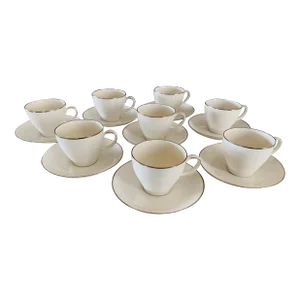 1970s Noritake "Lorelei" Cups & Saucers Set- 16 Pieces