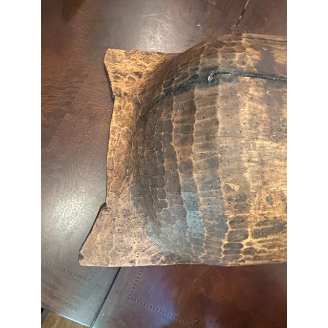 Wood 40-Inch Antique Mid-19th Century European Primitive Hand-Hewn Beech Wood Dough Bowl For Sale - Image 7 of 17
