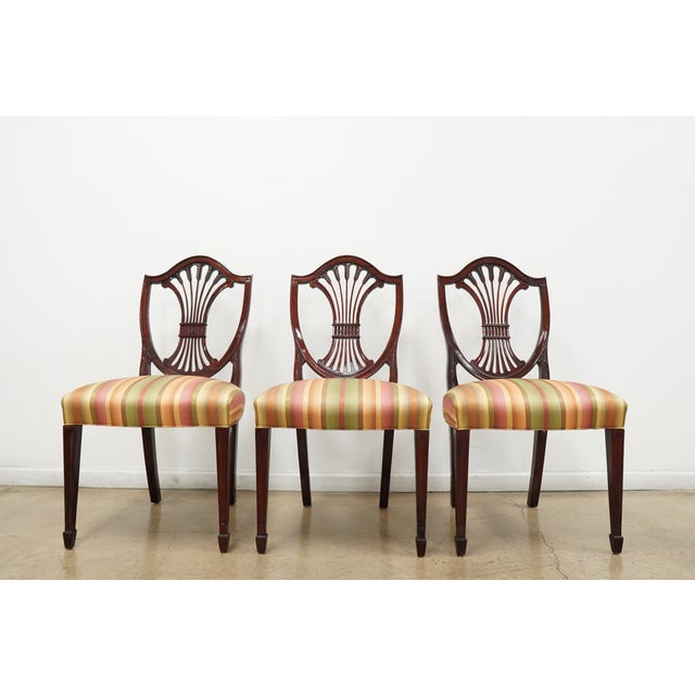1980s Vintage Stickley Shield Back Dining Chairs (Set of 6) For Sale - Image 5 of 18
