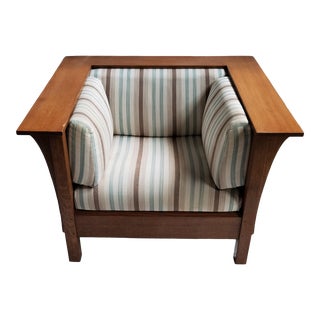 Stickley Mission Style Oak Cube Chair For Sale