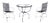 Set of Postmodern Glass Garden Furniture with Chairs and Table, 1980s, Set of 3 For Sale