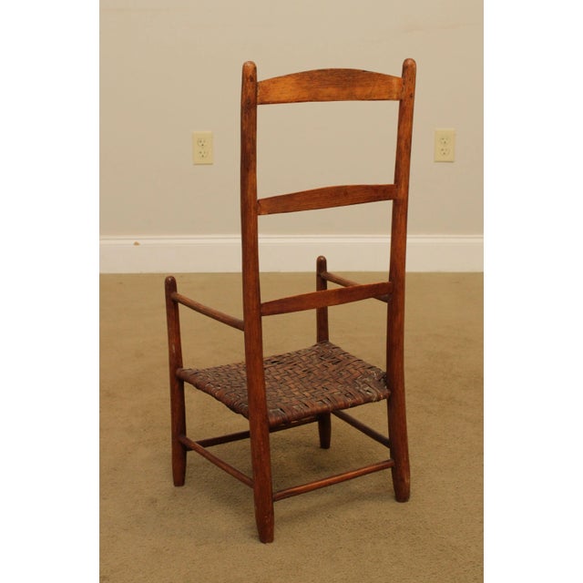Wood Youth Ladder Back Chair with Basketweave Cane Seat For Sale - Image 7 of 13