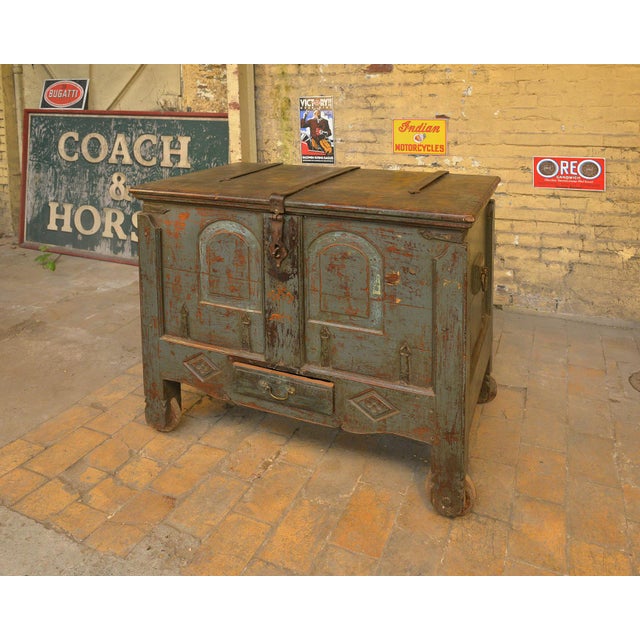 Antique Wooden Chest For Sale - Image 3 of 9
