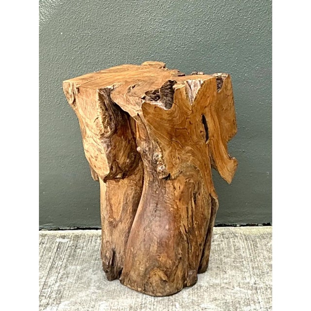 Vintage Natural Wood Stump Table For Sale - Image 9 of 12