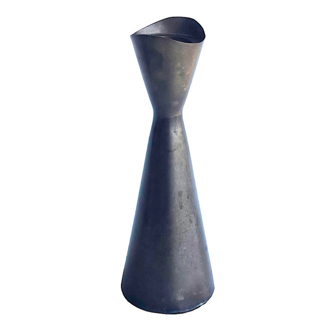 Mid-Century Modern Vintage Bronze Brutalist Tulip Style Candle Holder For Sale - Image 3 of 12