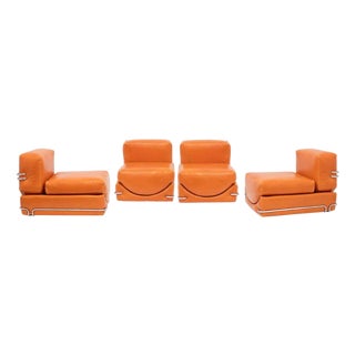 Modular Leather Armchairs by INSA, 1970s, Set of 4 For Sale
