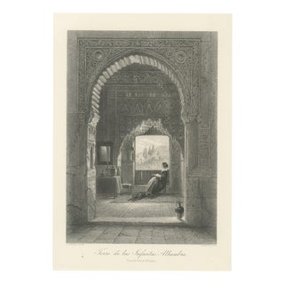 Carl Werner, Tower of the Princesses, Alhambra, After C. Werner, 1878, Engraving For Sale