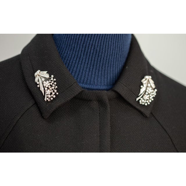 Metal 1950s Platinum Diamond Durette Clip Brooch For Sale - Image 7 of 11