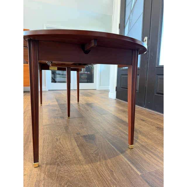 1990s Henkel-Harris Wild Black Cherry Double Drop-Leaf Dining Table With Three Leaves & Original Storage Carton, Style No. 2238 For Sale - Image 11 of 13
