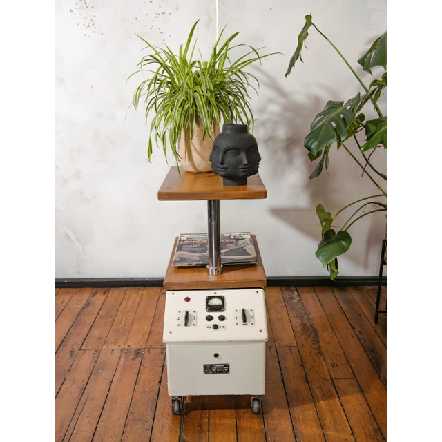Vintage Famed Lamp Cart with Oak Tops, 1960s For Sale - Image 10 of 18