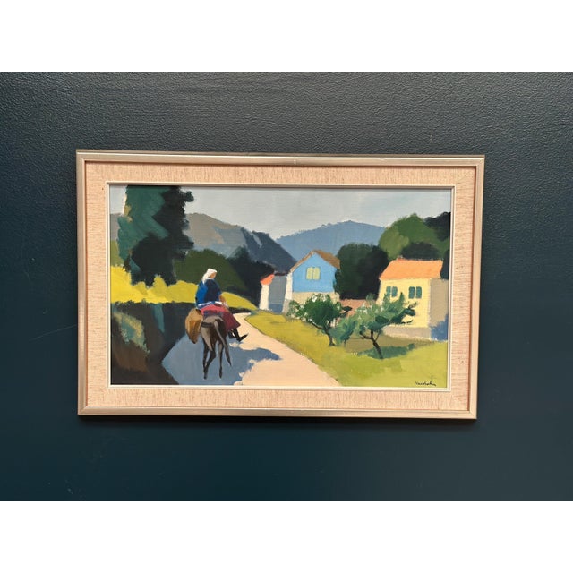 Stig Wernheden, Riders on the Road, Crete, 1960s, Oil on Canvas, Framed For Sale - Image 10 of 18