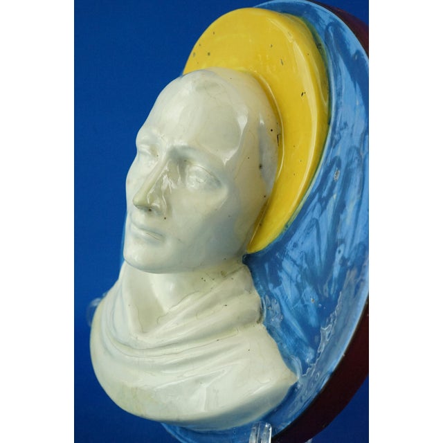 Ceramic Sculpture Medallion Plaque of Saint Francis, 1930s For Sale - Image 11 of 18