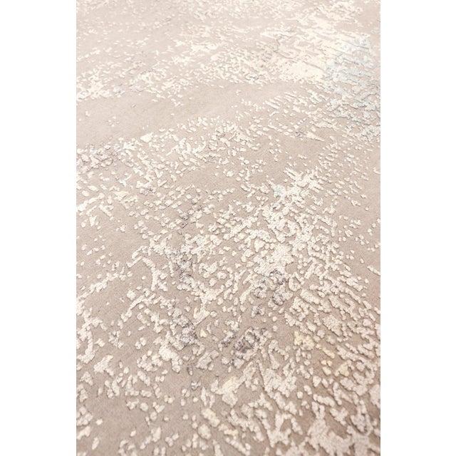 Modern Pasargad Home Modern Silver Silk & Wool Area Rug, 9' 4'' X 12' 3'' For Sale - Image 3 of 6