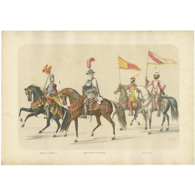 Grand Procession Wilhelm Herter Von Strasburg and the Lords of Bohemia, 1855, Paper For Sale - Image 10 of 10