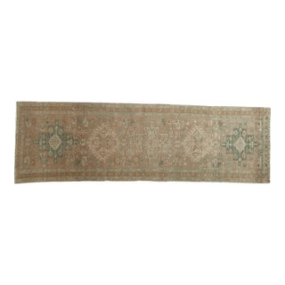 Vintage Distressed Heriz Rug Runner - 3'5" x 10'8" For Sale