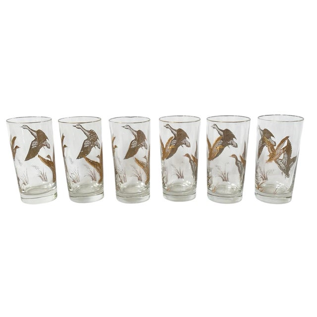 Mid-Century Modern Vintage Golden Mallards by Libbey Highball Glasses. Set of 6 For Sale - Image 3 of 6