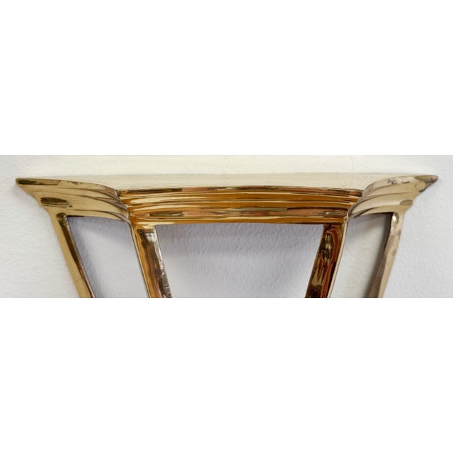 Vintage Brass Wall Shelf For Sale In Kansas City - Image 6 of 7