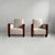 Italian Art Deco armchairs in wood and grey velvet, 1930s Pair of fabric, velvet, and wood armchairs. The seat and...