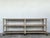 Farmhouse Vintage Rustic Plank Wood Three Tier Console on Casters For Sale - Image 3 of 12