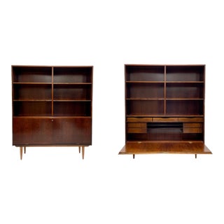 Danish Mid Century Modern Rosewood Bookcase / China Cabinet, C. 1960's For Sale