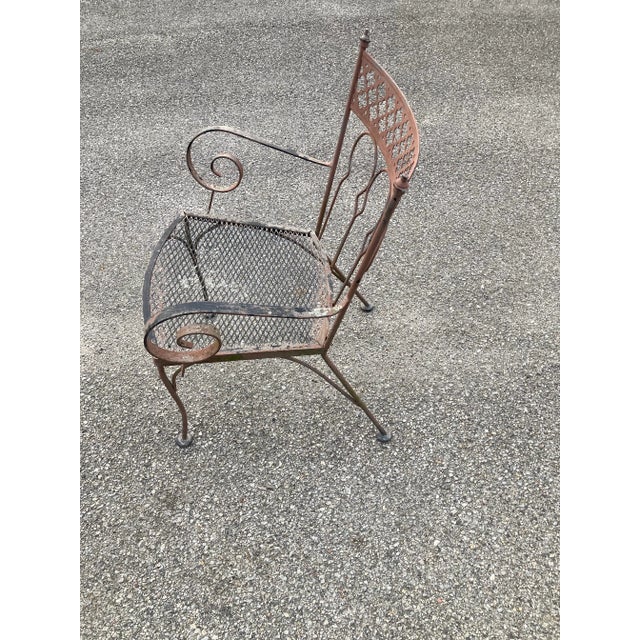 Black Vintage Wrought Iron Patio Chairs in the Style of Salterini Taj Mahal - Set of 2 For Sale - Image 8 of 8