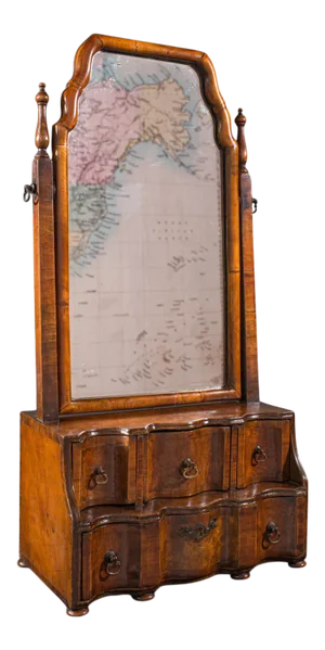 1880s Antique Victorian English Walnut Bureau Mirror