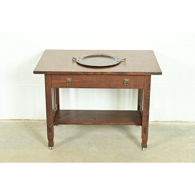 Roycroft Arts & Crafts Hammered Copper Handled Large Serving Tray, Circa 1920s For Sale - Image 9 of 11