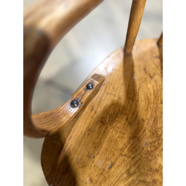 1930s American Primitive Spindle Back Arm Chairs(Pair) For Sale - Image 11 of 18