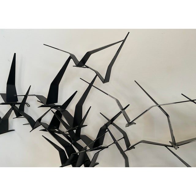 Mid-Century Modern C. Jeré "Flying Birds" Metal Wall Sculpture (1961) For Sale - Image 11 of 18