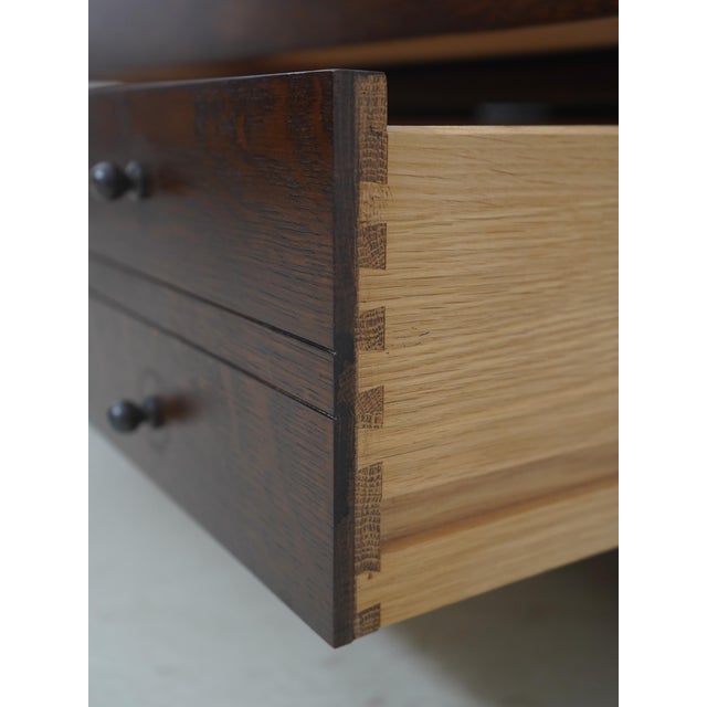 2000 - 2009 Stickley Harvey Ellis Design Mission Oak Two-Drawer Inlay Cocktail Table For Sale - Image 5 of 17