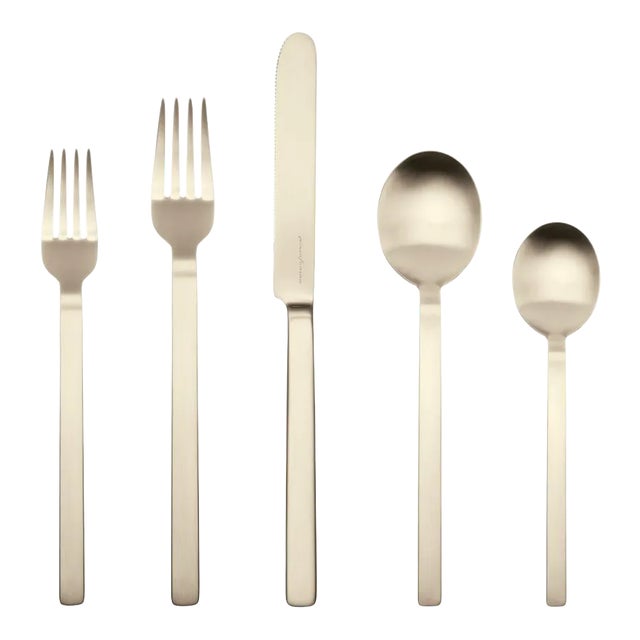 Mepra Stile 20-Piece Flatware Set, Ice Champagne For Sale